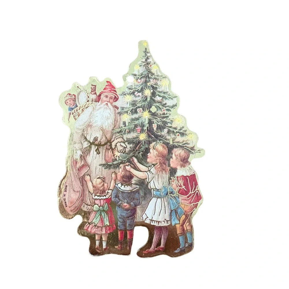 Vintage: Old World‎ Victorian Santa Die Cut Cardboard Ornaments